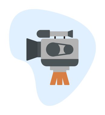 Video kamera. Web simgesi basit illüstrasyon 