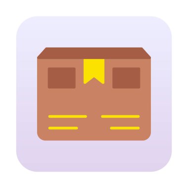 Teslimat kutusu simgesi, vektör illüstrasyonu basit tasarım