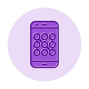 Mobil güvenlik, akıllı telefon ikonu. vektör illüstrasyonu