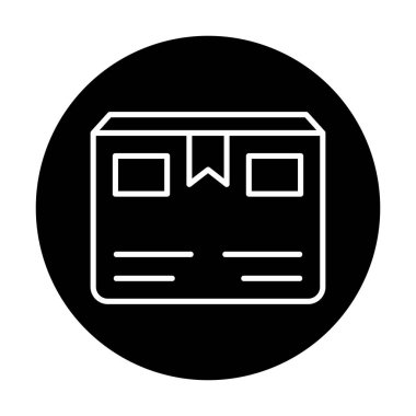 Teslimat kutusu simgesi, vektör illüstrasyonu basit tasarım