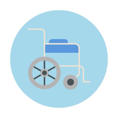 Tekerlekli sandalyenin basit düz vektör çizimi 