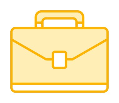 Evrak çantası vektör düz simgesi. İş durumu simgesi, bavul emojisi, vektör illüstrasyonu