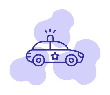 Polis araba simgesi. Vektör çizim