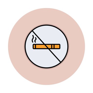 Beyaz arkaplanda sigara içme vektörü illüstrasyonu yok