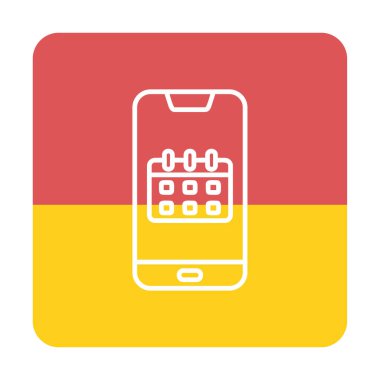 Beyaz arkaplanda Akıllı Telefon Takvim vektör çizelgesi