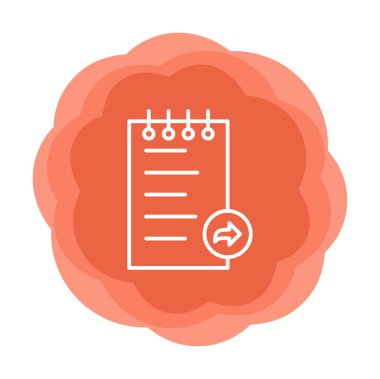 Notlar İleri Ağ simgesi, vektör illüstrasyonu