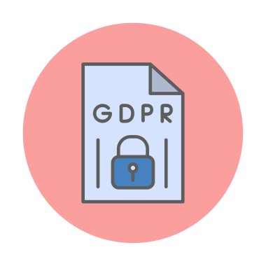 Gdpr. Web simgesi basit illüstrasyon 