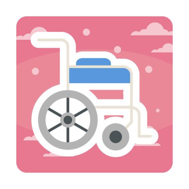 Tekerlekli sandalyenin basit düz vektör çizimi 