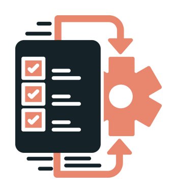 Çalışma akışı simgesi tasarımı, vektör illüstrasyonu                            