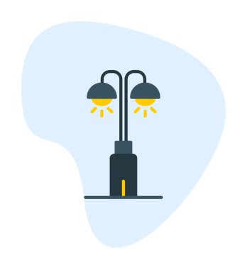 Beyaz arkaplanda Park Lambası 'nın vektör illüstrasyonu