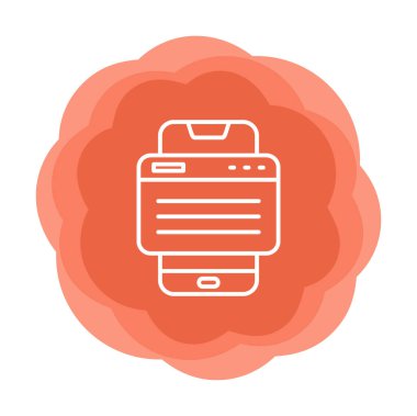 Basit Akıllı Telefon Tarayıcı simgesi, vektör illüstrasyonu