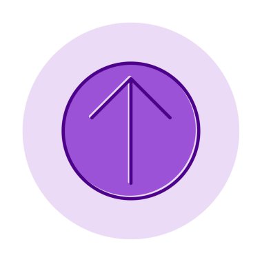 Yukarı ok simgesi, vektör illüstrasyonu, arayüz için düz tasarım 