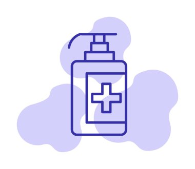 Bir dezenfektan şişesinin basit bir çizimi