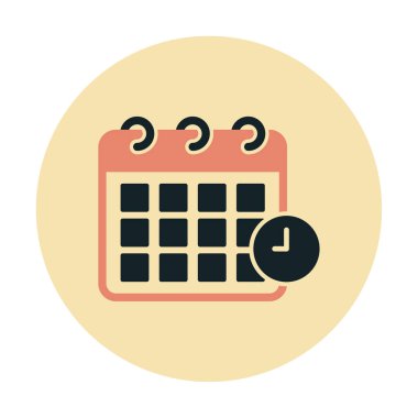 Saati olan takvim, Dead Line konsept web simgesi basit illüstrasyon 