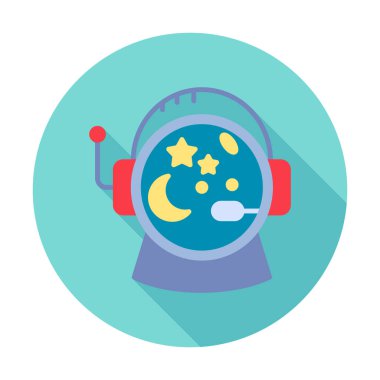 Beyaz arkaplanda Astronot Miğferi vektör çizimi