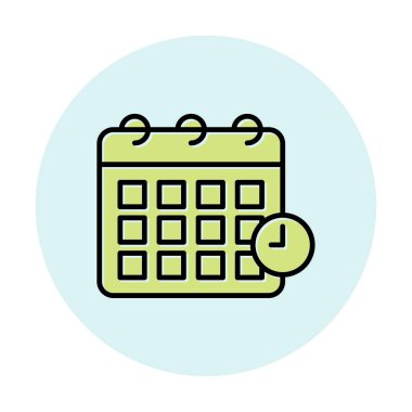 Saati olan takvim, Dead Line konsept web simgesi basit illüstrasyon 