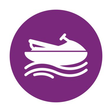 Deniz jeti kayağı ikonu. Web tasarımı için deniz jeti kayağı vektör simgesinin basit çizimi