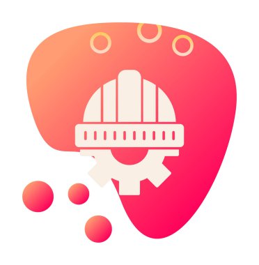 Cogwheel ikon vektör illüstrasyon tasarımlı kask               