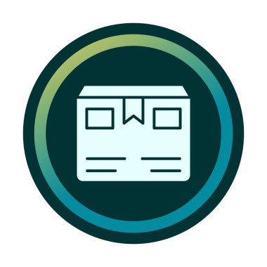 Teslimat kutusu simgesi, vektör illüstrasyonu basit tasarım