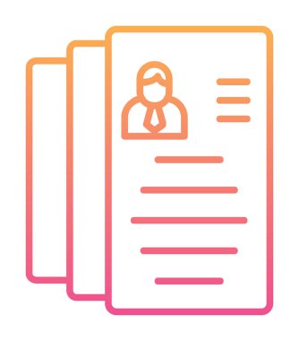 CV belgesi. Web simgesi basit illüstrasyon