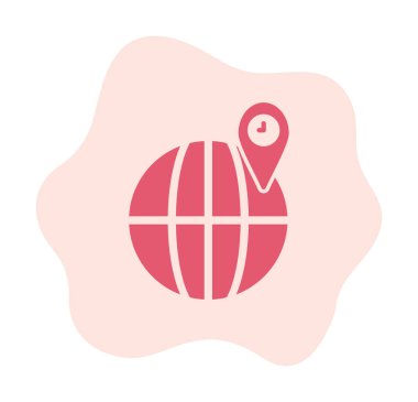 Basit Globe Konum simgesi, vektör illüstrasyonu