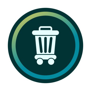 Çöp kutusu web simgesi, vektör illüstrasyonu