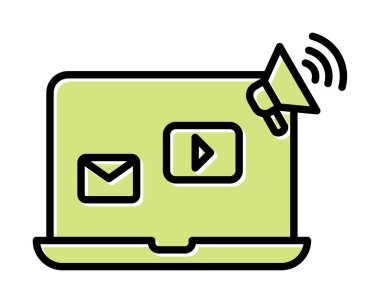 Beyaz arkaplanda Sosyal Medya Pazarlama vektör çizimi