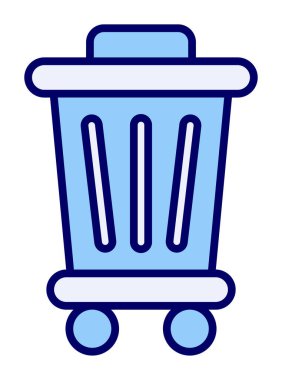 Çöp kutusu web simgesi, vektör illüstrasyonu