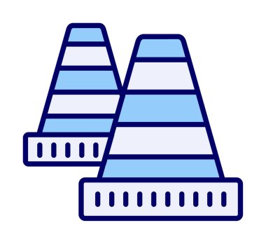 Trafik konisi simgesi vektör çizimi 