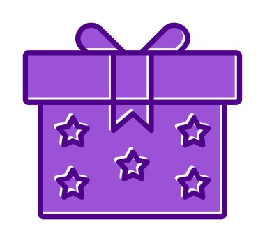 Hediye kutusu simgesi. vektör illüstrasyonu 