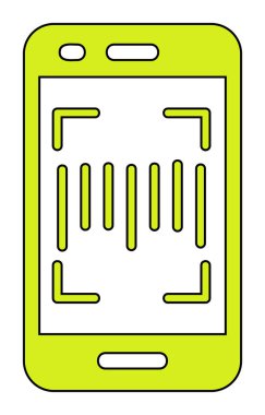 Cep telefonu tarayıcı web simgesi, vektör illüstrasyonu