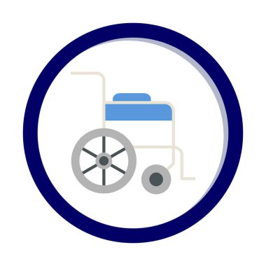 Tekerlekli sandalyenin basit düz vektör çizimi 