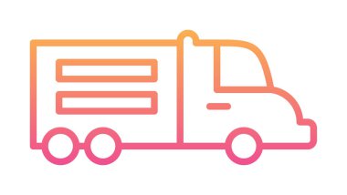 Web ve mobil uygulama tasarımınız için kamyon simgesi vektörü, dağıtım kamyonu logosu konsepti