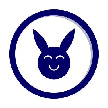 Şirin gülümseyen tavşan ikonu, vektör çizimi 