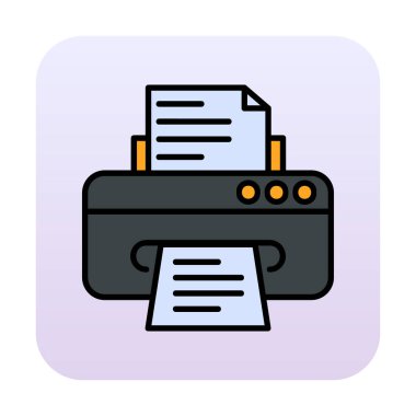 yazıcı simgesi web basit illüstrasyon