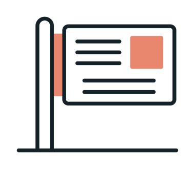 Reklam panosu. Web simgesi basit illüstrasyon