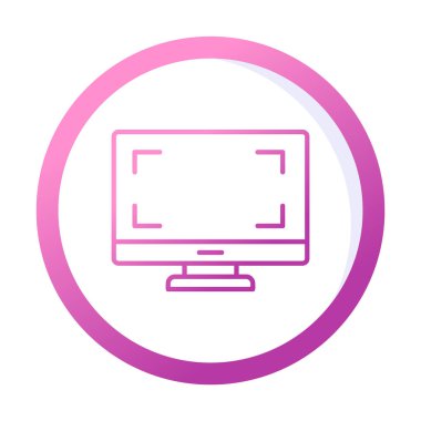 bilgisayar izleme simgesi, vektör illüstrasyonu basit tasarım