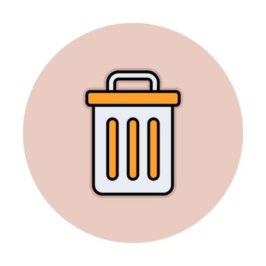 Çöp kutusu web simgesi, vektör illüstrasyonu