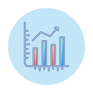 Hisse senetleri büyüyor. Web simgesi basit illüstrasyon