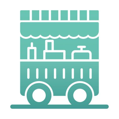 Yemek arabası simgesinin vektör illüstrasyonu 