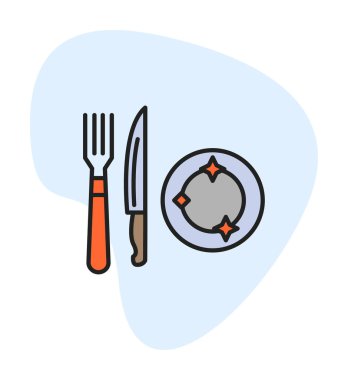 Çatal bıçak ağı simgesi, vektör illüstrasyonu