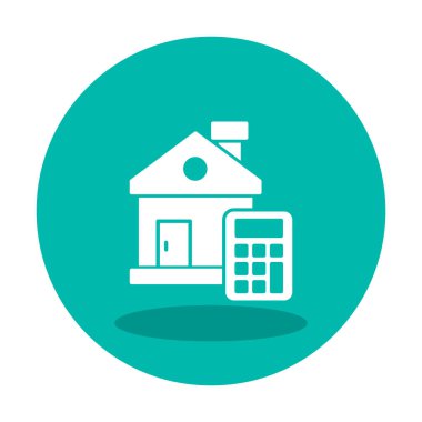 Ev Maliyeti Hesaplayıcı Simgesi, Renkli Vektör İllüstrasyonu