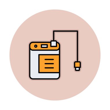 harici sabit disk simgesi, vektör illüstrasyonu basit tasarım