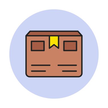 Teslimat kutusu simgesi, vektör illüstrasyonu basit tasarım