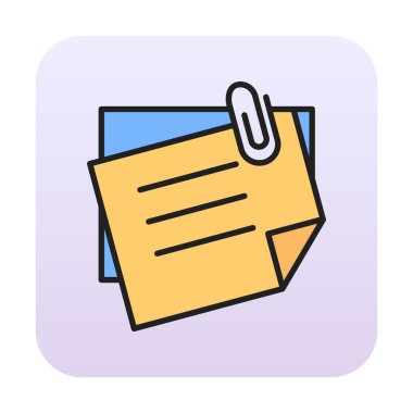 Yapışkan Notlar simge vektör çizimi