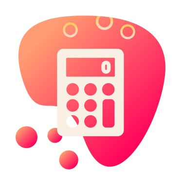 Hesap makinesi simgesi, beyaz arkaplanda renkli illüstrasyon