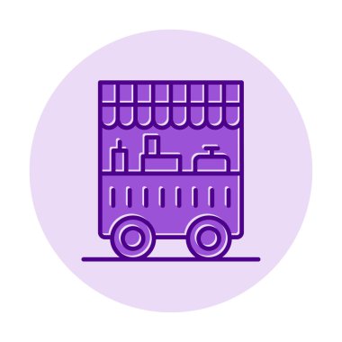 Yemek arabası simgesinin vektör illüstrasyonu 