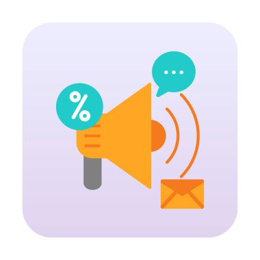 Megafon vektör illüstrasyonlu tanıtım konsepti simgesi