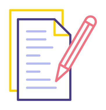 Not ve kalem vektör çizimi