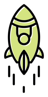 Roket simgesi basit tasarım. vektör illüstrasyonu